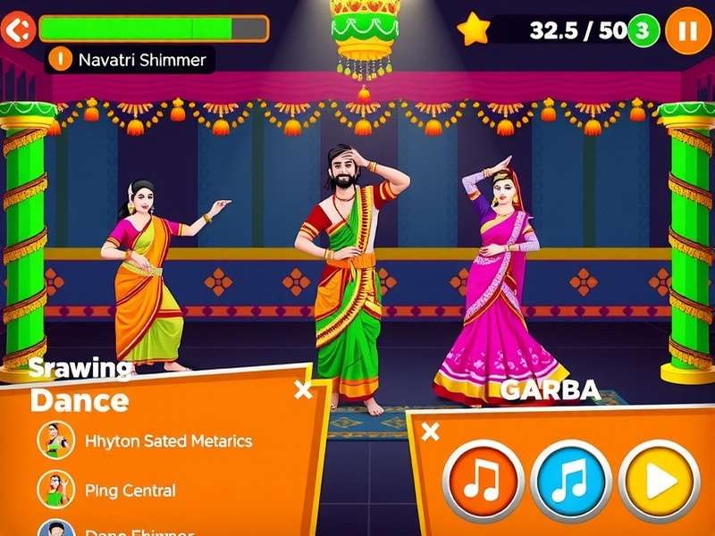 Navratri Shimmer Garba Gameplay Screenshot showing rhythm-based dance mechanics